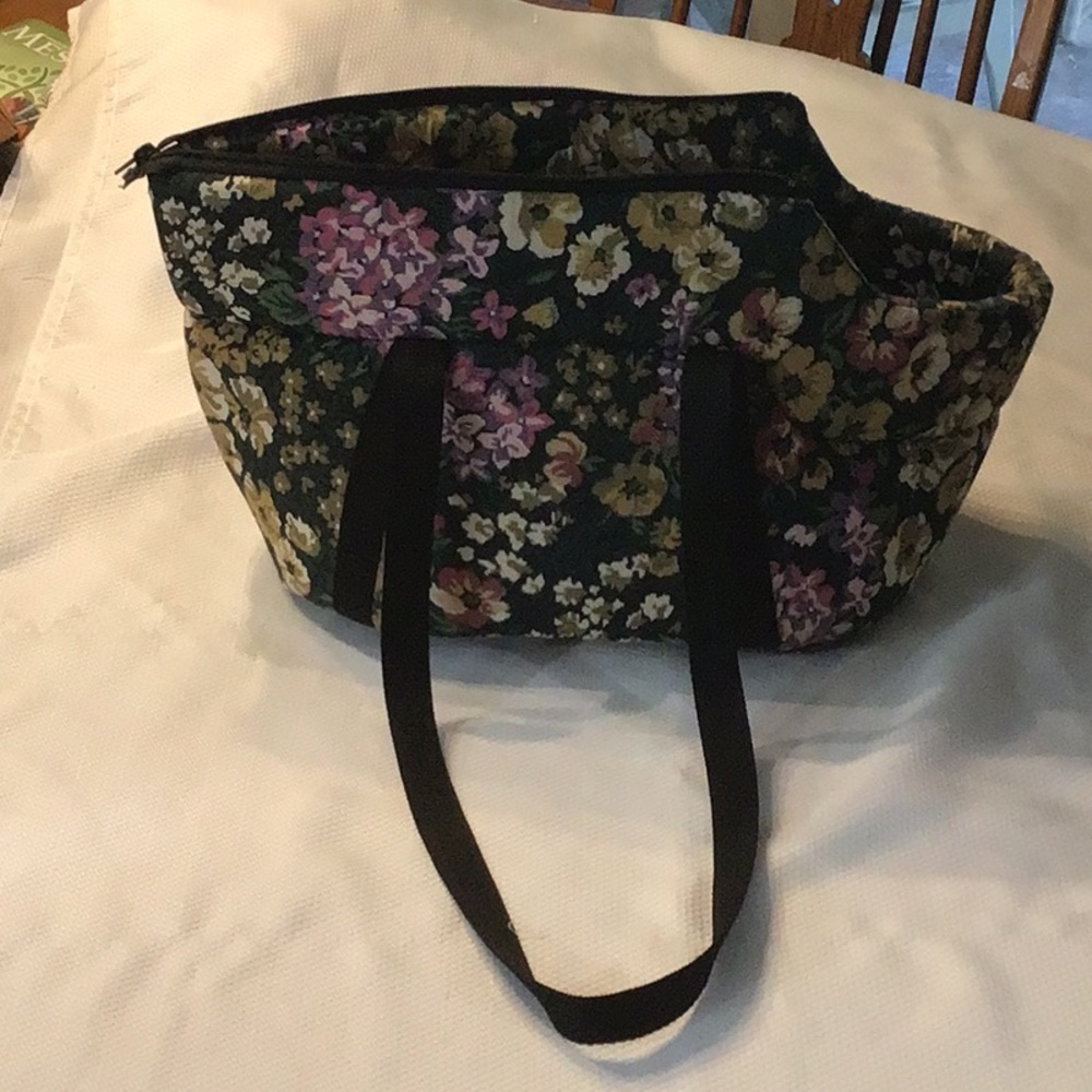 Quilted purse carrier for small dog or cat